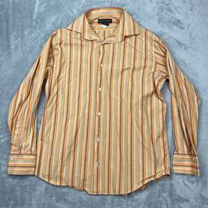 Banana Republic Striped Long Sleeve Button Up Shirt Men's XL Orange Multicolor